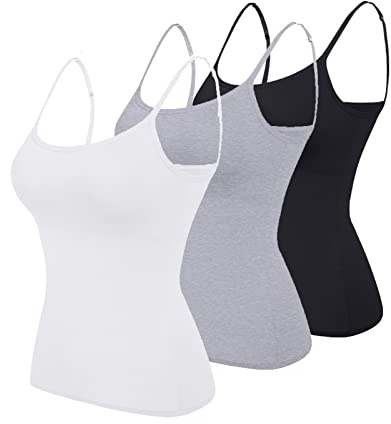 IQYU Longtop damer extra långa stora storlekar, topp med spagettiband, svart linne, sportundertröjor, spagettiremmar, undertröja, ärmlös blus, camisole sommarskjortor, axelbandströja, linne, Beige,