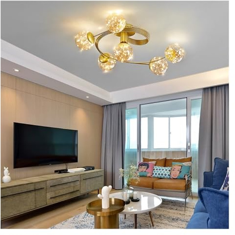 QTYQWC Pendantlight, plafonnier à LED étoilé lampadaire de Plafond Lustre de Plafond Compatible avec Le Salon de la Chambre à Coucher