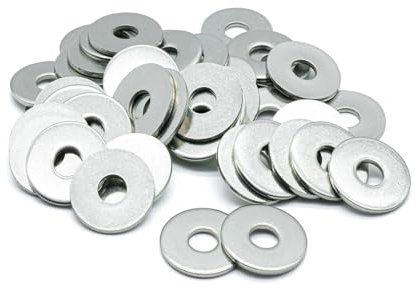 DAJING M10 Washers, 20 Pack - A2 304 Stainless Steel, 25mm OD, 10.5mm ID, 1.5mm Thickness, Perfect for Screws & Bolts, Household Repairs, DIY Projects, and More