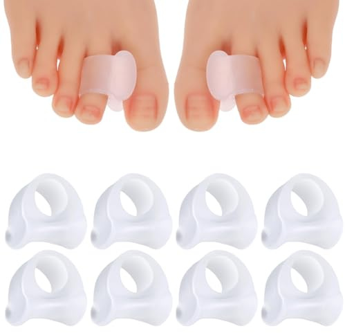 4 Pair Séparateur Orteils, Séparateurs d'Orteils Orthèse pour Chevauchement Orteil, Séparateurs d'Orteils en Gel, Séparateurs d'Orteils, en Silicone, pour Soulager la Pression du Pied