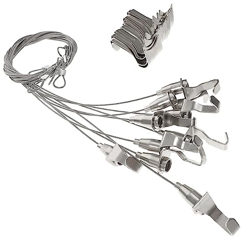 EPIGEIST Alambre para Colgar Cuadros Ajustable Ganchos Kit De 10 Tiras 1 Gancho 1m De Alambre Adecuado para Fotos y Espejos Alta Resistencia 30 Kg Sistema De Instalación DIY