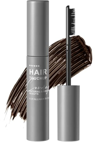 Hårmascara, 9 g hårmascara, brun hårfärgning, hårfärg som hårpinne med borste, vattentät och svetttät root touch, täcka grått hår och hårfäste exakt laminering