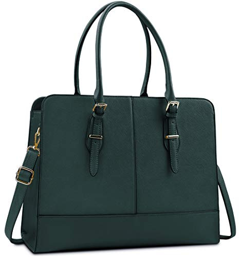 Laptop Bag for Women Leather Work Tote 15.6 Inch Laptop for Computer Messenger Bag Waterproof Briefcase Business Office Professional Large Capacity Handbag Shoulder Teacher Nurse Bag