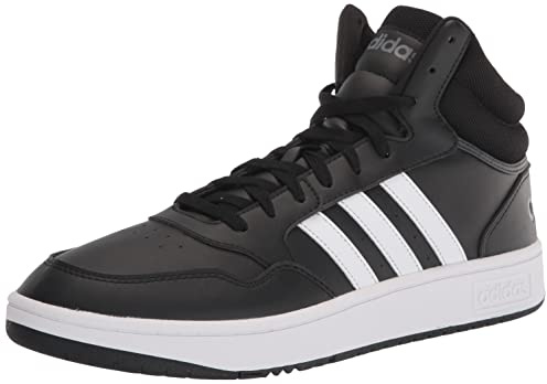 Adidas Hoops 3.0 Paire de chaussures de basketball mi-montantes pour homme, noir/blanc/gris