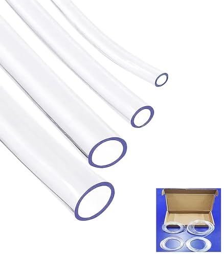 BBYPP Combinación de Tubo Transparente, 2mm 3mm 4mm 5mm Diámetro Interior, 12metro, Manguera Flexible de Agua Aire Aceite, Tubería Para Tanque y Acuario