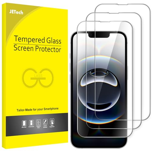 JETech Protector de Pantalla Cobertura Completa para iPhone 17e (2026) / iPhone 16e, Cristal Vidrio Templado 9H, Amigable para Funda, HD Clara, Pantalla de 6,1 Pulgadas, 3 Unidades
