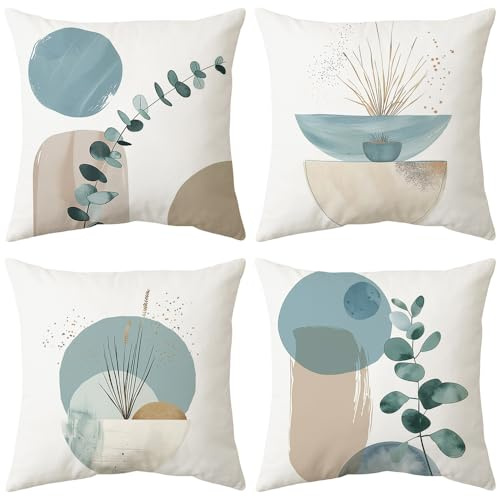 ARNTY Fundas de Cojín 45x45 cm, Juego de 4 Cundas para Cojines Decorativas de Terciopelo, Cojines de Sofá, Cushion Covers con Cremallera Oculta para Dormitorio, Oficina, Jardín y Sofá