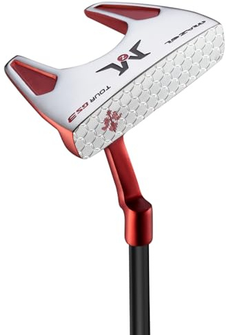 MAZEL GS3 Golf Putter for Men Right Handed 34 Inch, Premium Mallet Putter CNC Milled Face, Putter Headcover Included (Red+Red Grip(Graphite Shaft))