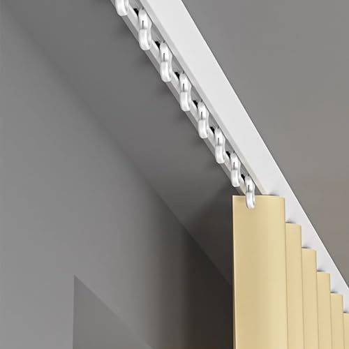 Binario Per Tende In Metallo, Tenda Soffitto Lega Di Alluminio, Bastone Silenzioso E Resistente Con Montaggio A Divisorio Tra Soggiorno Camera Da Letto(White,1.1m(3.6ft))