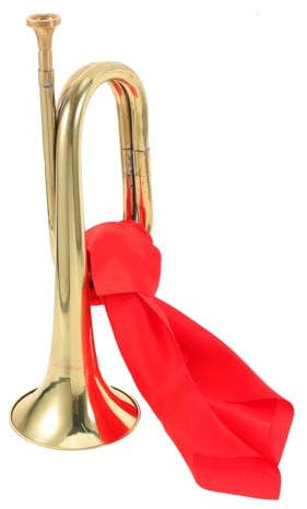 SECFOU Corneta de Llave Dorada de Aleación de Cobre, Instrumento Musical Práctico para Principiantes y Profesionales Diseño Ligero y Prevención de Óxido Adecuado para Bandas de Guerra