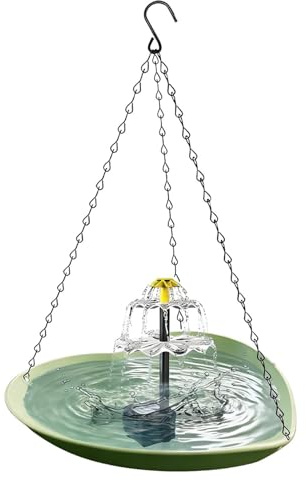 Bebedero para Aves, Sleek, – Compact Portable Alimentado por Energía Solar, con Forma de Corazón, Resistente la Intemperie Bomba Fuente | Multipurpose Outdoor Indoor Utility Modern
