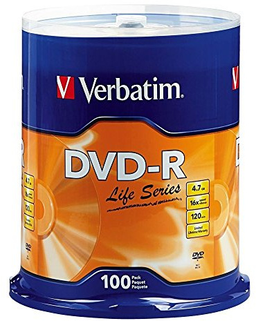 Verbatim 49088 Life Series 97177 16x DVD-R Silver 100/Pack