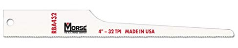 MK Morse RBA432T25 32 TPI Air Saw Blade (25 Pack), 4 Length, 1/2 Width, 0.025 Thickness