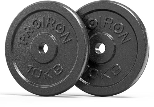 PROIRON Discos Pesas, Ø25mm - Hierro Fundido Placas de Discos Peso para Pesas y Mancuernas 1.25/2.5/5/10kg