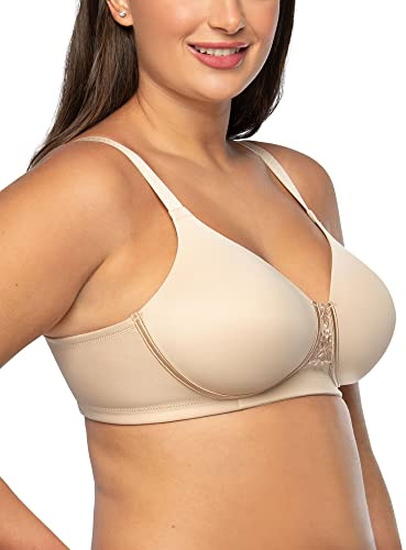 Vanity Fair Women's Full Figure Beauty Back Smoothing Bra, 4 Way Stretch Fabric, Lightly Lined Cups Up to H, Opaque, Wirefree-Beige, 36D