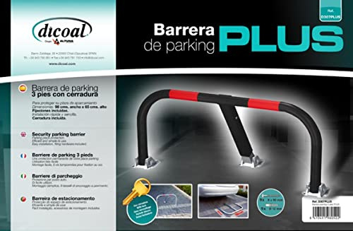 Altuna - Barrera parking, cepo garaje guarda aparcamiento de 96x50x40cm abatible con cerradura y anclajes reforzados.
