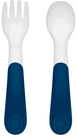OXO Tot On The Go Fork & Spoon Training Set with Travel Case - Navy