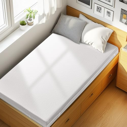 PERLECARE 3 Inch Gel Memory Foam Mattress Topper for Pressure Relief, Premium Soft Cooling Sleep, Non-Slip Design with Removable & Washable Cover, Twin