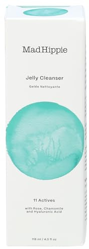 Mad Hippie Gel Cleanser - Jelly to Milky Hydrating Face Wash for Women/Men with Rose, Chamomile, and Hyaluronic Acid, 4 FL OZ