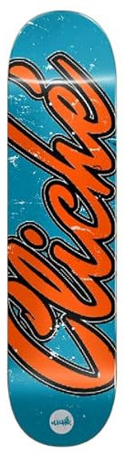 Skateboard Deck, Old School, 8.25 x 32.0 cm, Blau/Orange
