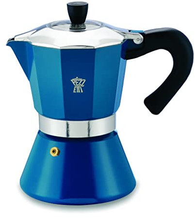Pezzetti, Bellexpress Kaffeemaschine mit 6 Tassen aus lebensmittelechtem Aluminium, Deckel aus Kunststoff, Dichtung aus lebensmittelechtem Silikon, hitzebeständiger Griff für Induktion, Ottanium