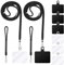 Cobee Cell Phone Lanyard, 2 Pcs Phone Neck Lanyard + 2 Pcs Phone Wrist Lanyard Strap + 6 Pcs Phone Tether Patches, Nylon Crossboby Lanyard, Nylon Wrist Straps, PVC Phone Patch with Metal Ring