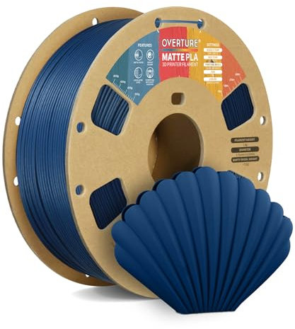 OVERTURE Mattes PLA-Filament 1,75 mm, Matte PLA-Rolle, 1-kg-Spule (2,2 lbs), Maßgenauigkeit +/- 0,02 mm, für 3D-Drucker (Marineblau)