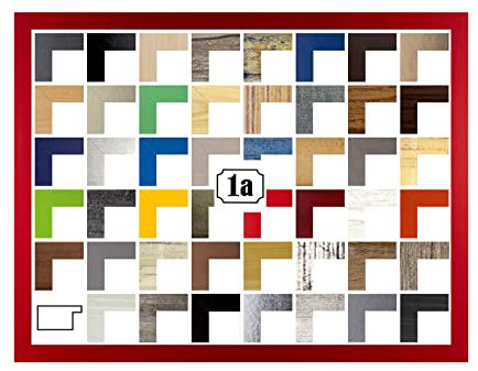 Montana Deluxe Bilderrahmen Posterrahmen 67x90 cm Puzzlerahmen Rot Ferrarirot Farbgruppe C Klares Kunstglas