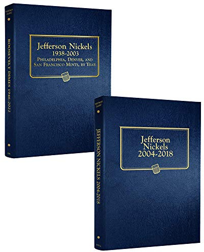 Whitman US Jefferson Nickel Coin Album Two Volume Set 1938 - Date #?s 9116, 1973