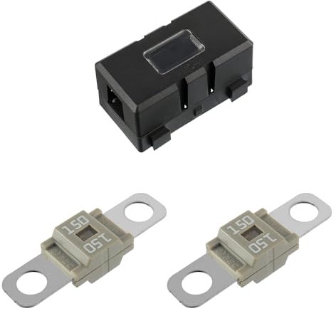 SIGANDG ANS Portafusibili per autoveicoli e 2 fusibili Midi avvitabili ad alta corrente per auto, camion, veicoli (150 A)