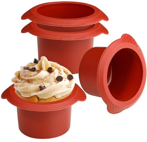 webake Mini Kuchenform Rund Silikon für Heißluftfritteuse 4 Stück 8 cm Muffinform Eierform Air Fryer Ei Silikonform Runde Kuchen Backform Antihaftbeschichtet Cupcake Form