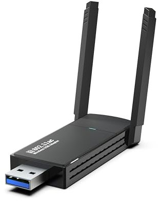 JESWO Adattatore WiFi USB, Chiavetta WiFi dual band 5GHz/2GHz, Chiavetta wifi per pc fisso 1300Mbps, antenna wifi ad alto guadagno 2×5dBi, compatibile con Windows 11/10/8.1/8/7/XP/Vista, Mac10.9-10.15