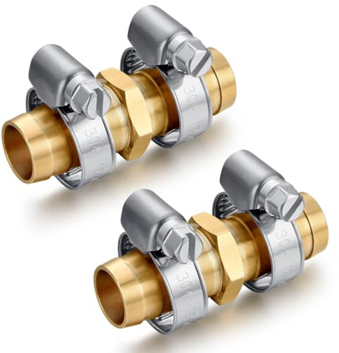SIGURANTA Gartenschlauch-Zubehör, Messing, Schlauchend-Anschlussadapter mit Clip, Schlauch-Wartungsset (5/8 Zoll Widerhaken, 2 Set)