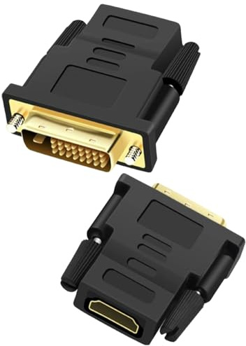 Eaeon 2-Pack Gold-Plated Bidirectional DVI to HDMI Adapter hdmi to dvi Adapter for Monitor dvi-hdmi adapters DVI-D Male to HDMI Female Converter,Support 1080P, 3D for PS4/3,TV Box,Projector,HDTV