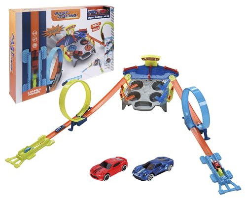 WELL HOME MOBILIARIO & DECORACIÓN- Juguete de Pista de Carreras con luz y Sonido + 2 Coches, Multicolor, 139x96 cm (Koopman International BV S34937720)