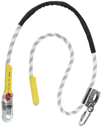 MagiDeal Cordino di posizionamento per arboricoltore Corda anticaduta regolabile con gancio a scatto in acciaio al carbonio per protezione recinzioni esterne, 2 Metri