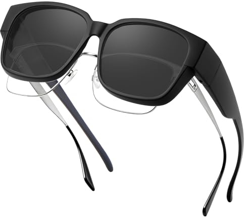 Jynnxa Surlunettes de Soleil Polarisées Homme Femme - Sur Lunettes de Soleil Tendance Carrées Unisexe Protection UV400 pour la Conduite