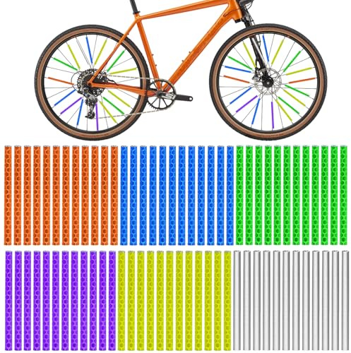 BaZuyunMd 72 reflectores de radios de bicicleta, resistentes al agua y reutilizables, con bandas reflectantes visibles de 360°, adecuados para viajes nocturnos