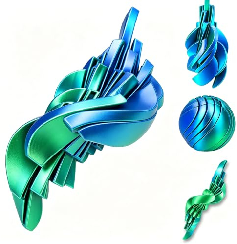 Dubydu Balle Fidget 3D Imprimée, Effet Morphslime Antistress, Balle Sensorielle Effet Liquide, Jouet Anti-Stress Relaxant & Concentrant, Desk Toy Bureau Maison Voyage Enfants Adultes (Vert)