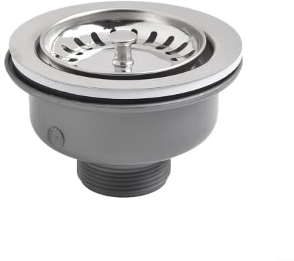 110 mm diskbänk dräneringssil, rostfritt stålnät med PP-kropp, anti-igensättning dubbelfiltrering för 83–90 mm bassäng, silverfinish