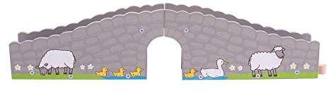 Bigjigs Rail Wooden Farm Bridge - Train Set Accessories, Other Major Rail Brands Compatible