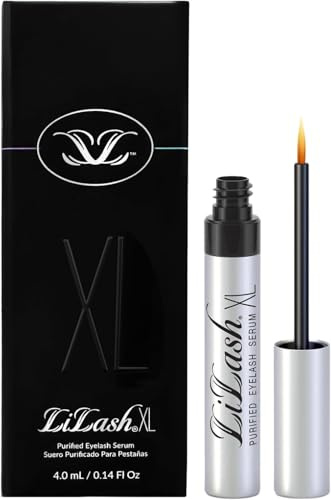 LiLash XL Eyelash Serum to Grow Longer & Fuller-Looking Lashes - Eyelash Growth Enhancer, Safe for Use with Contacts, Lash Extensions, Sensitive Eyes - Vegan & Cruelty-free (4mL, 6-Month Supply)