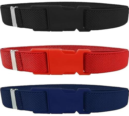 ArtGal SET 3 x GÜRTEL Kindergürtel verstellbar STRETCH für Kinder Baby EU Unisex Elastik-Gürtel MADE IN EU (Modell 3)