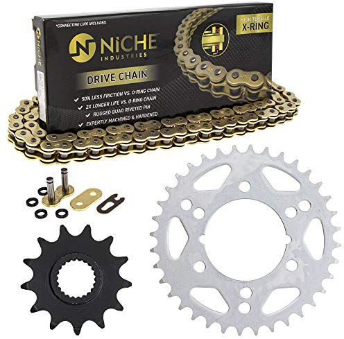 NICHE Drive Sprocket Chain Combo for Polaris Scrambler 500 Trail Blazer 400 Front 13 Rear 36 Tooth 520 X-Ring 76 Links