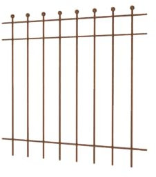 ELEO Gartenzaun Como I aus massivem Schmiedeeisen - langlebig & witterungsbeständig I dekorative & hochwertige Zaun-Elemente - inkl. Schrauben I Länge 96 cm - unbeschichtet - romantischer Edelrost