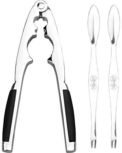 Anwenk Nut Crackers for All Nuts Nutcracker Pecan Walnut Nut Crackers with 2 Picks Heavy Duty Shell Seafood Cracker Tool