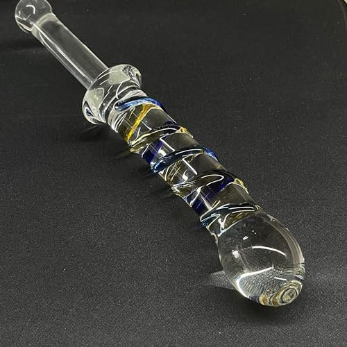 22cm Glas Dildo Anal Butt Plug Rillen Griff Masturbation GPunkt Gewinde Massage Stick Analdildo SM Penis Masturbation Erotische Sex Spielzeug Für Männer Frauen Gay