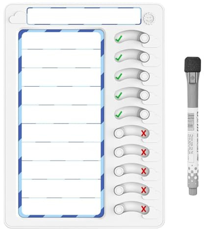 Tableau calendrier effaçable à sec – Tableau de planification de routine quotidienne effaçable à sec, tableau de planification des tâches de liste de contrôle | Tableau blanc, tableau de planification