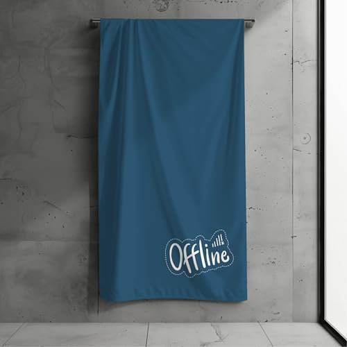 MTOnlinehandel Strandtuch XXL 100x200 cm – Weiches & Saugfähiges Badetuch Offline edles blau – Baumwolle & Mikrofaser Mix – Schnelltrocknend – Perfekt für Wellness, Sport, Strand, Pool & Sauna