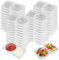 40PCS Double Compartment Condiment Containers, Reusable Snack Pack Containers with Lids, Portable Clear Plastic Snack Pots for Sauce Snacks, Ideal for On-the-Go Meals and Parties